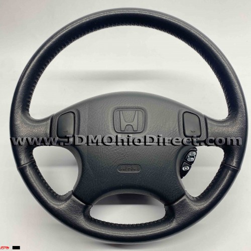 JDM EK3 Civic ViRS Black Leather Steering Wheel